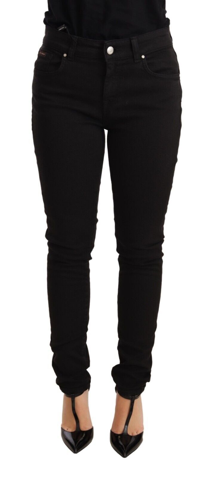 Dolce & Gabbana Black Skinny Slim Denim Cotton Stretch Jeans