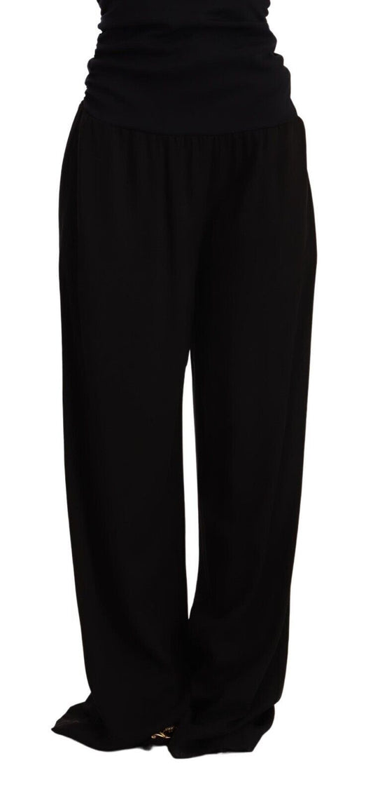 GF Ferre Black High Waist Straight Long Dress Trouser Pants