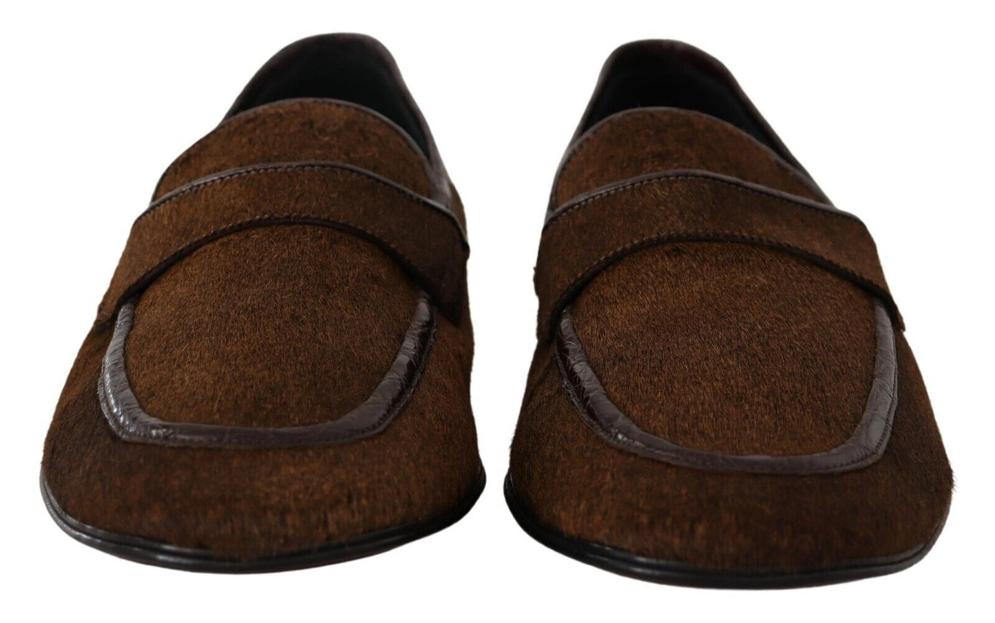 Dolce & Gabbana Brown Exotic Leather Mens Slip On Loafers Shoes