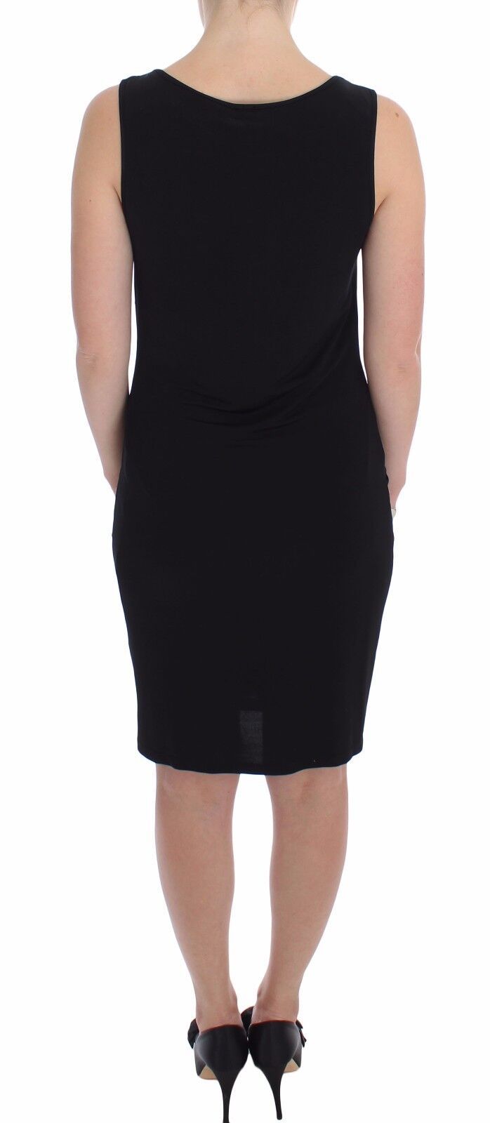 Roccobarocco Black Stretch Wiggle Pencil Sheath Bodycon Dress