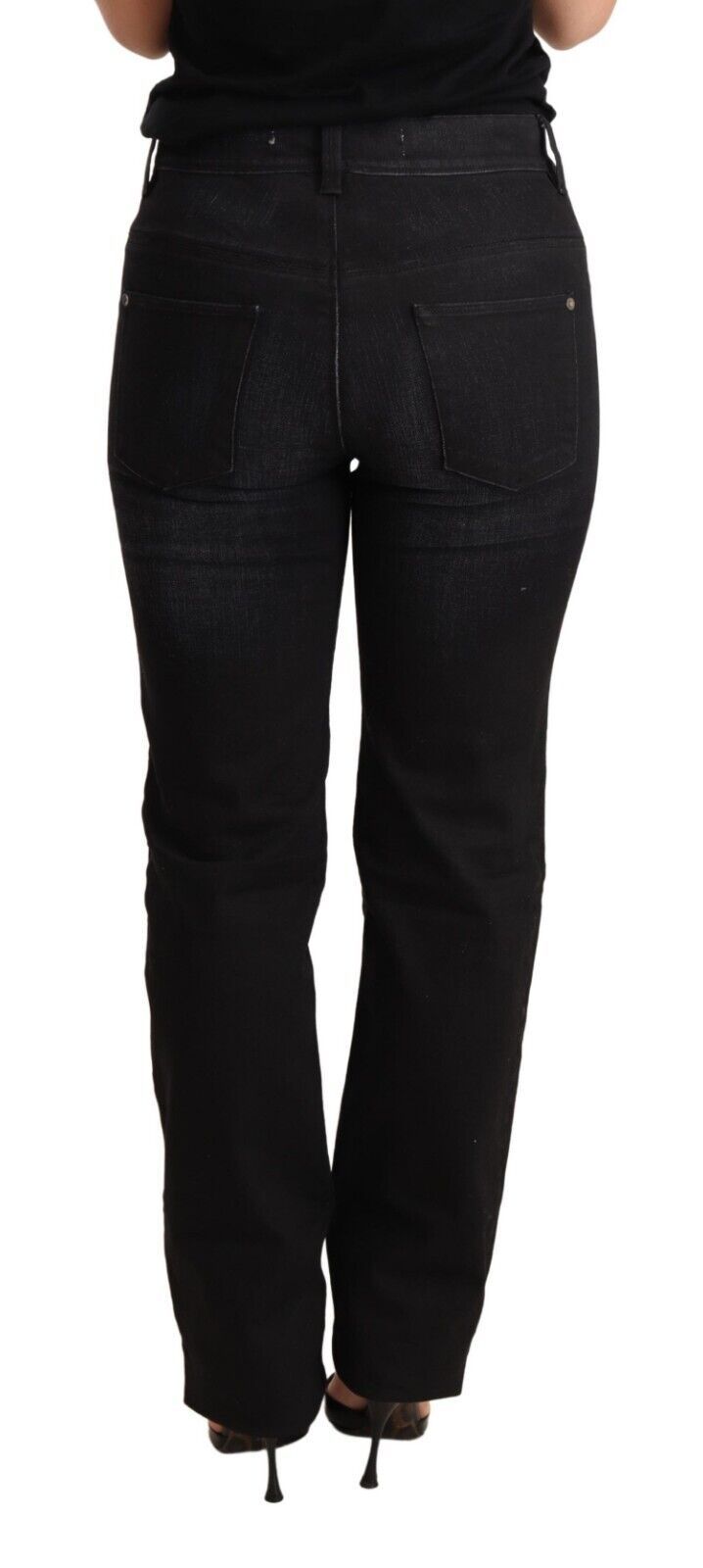 Ermanno Scervino Black Washed Straight Denim Trouser Cotton Jeans