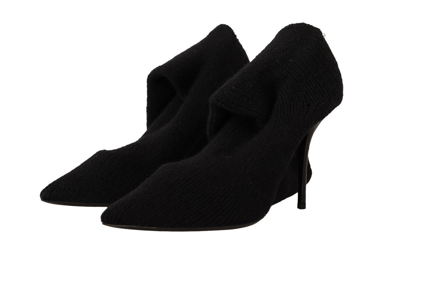 Dolce & Gabbana Black Stretch Socks Knee High Booties Shoes