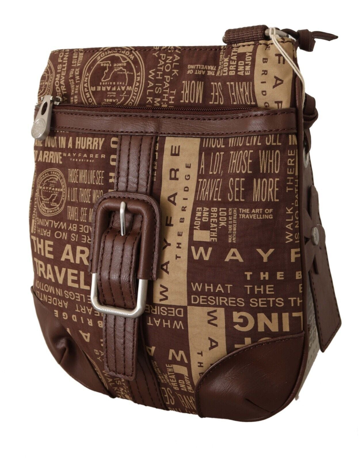 WAYFARER Brown Printed Logo Shoulder Crossbody Purse Bag