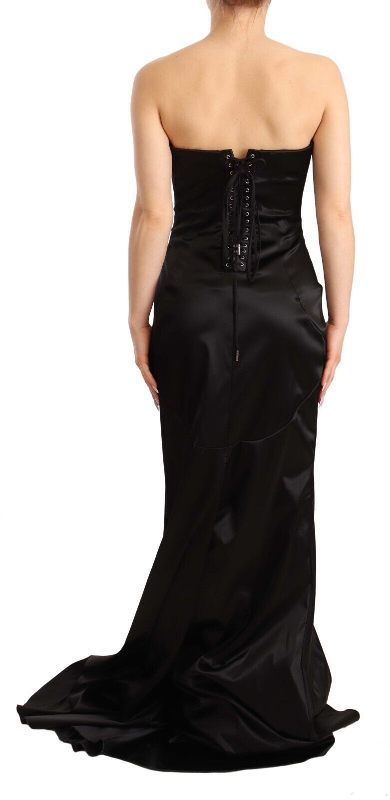 Dolce & Gabbana Black Silk Stretch Sheath Mermaid Gown Dress