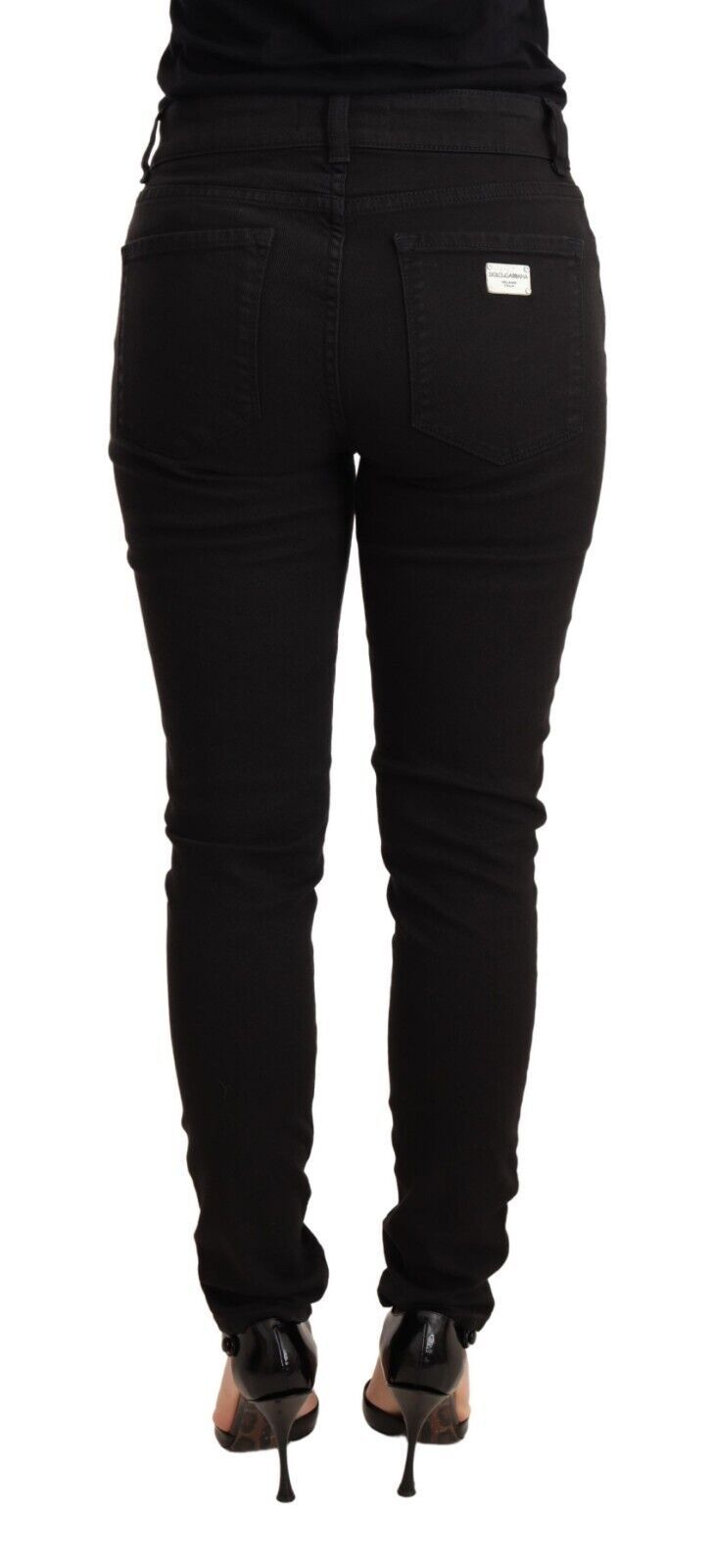 Dolce & Gabbana Black Skinny Slim Denim Cotton Stretch Jeans