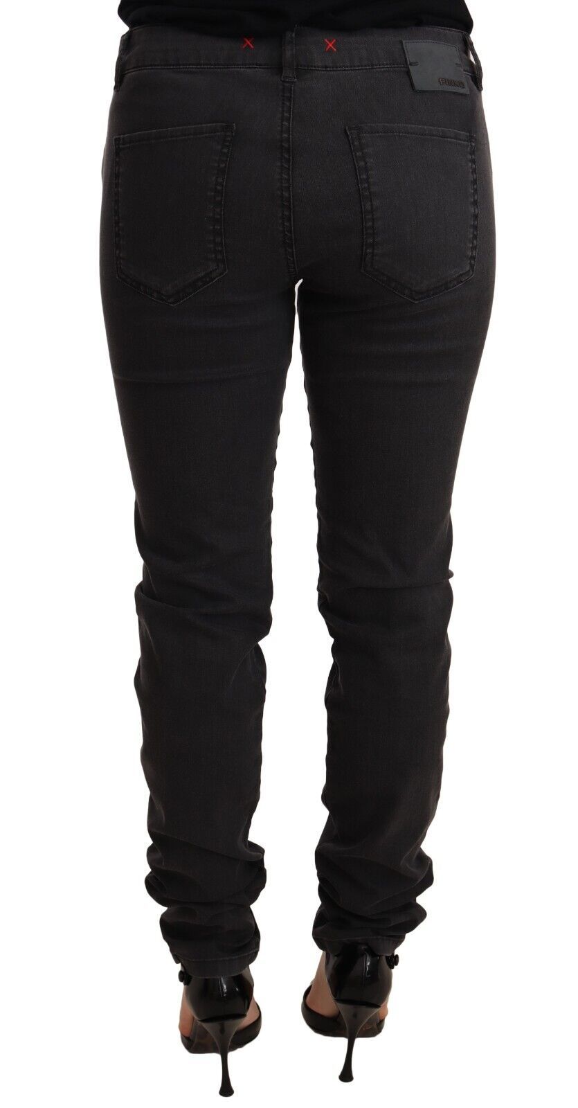 PINKO Black Cotton Stretch Skinny Mid Waist Women Denim Jeans