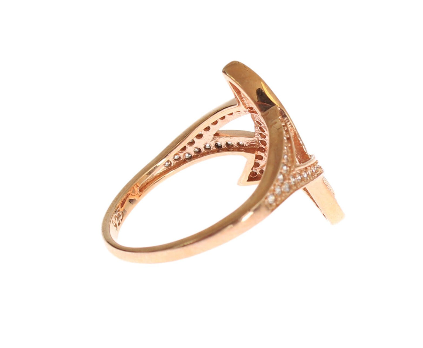 Nialaya Womens Clear CZ Gold 925 Silver Ring