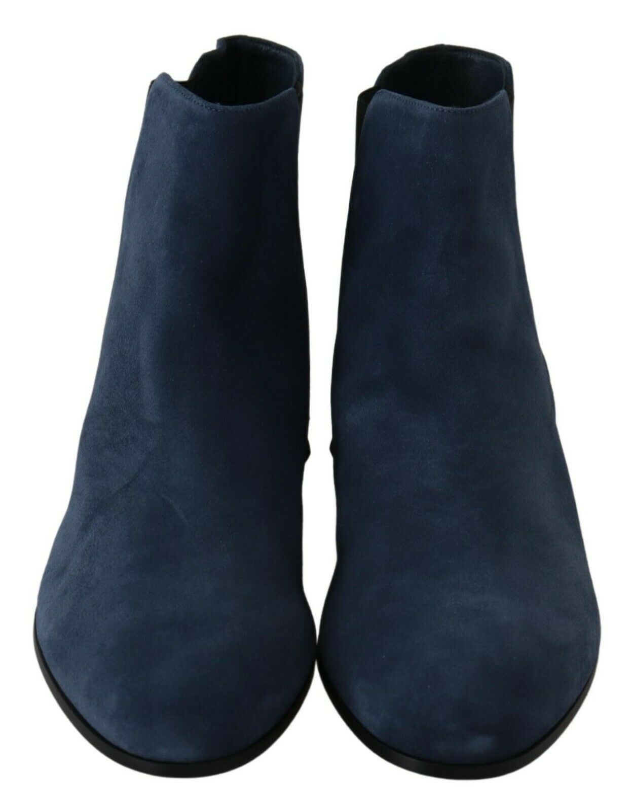 Dolce & Gabbana Blue Suede Embellished Studded Boots Shoes