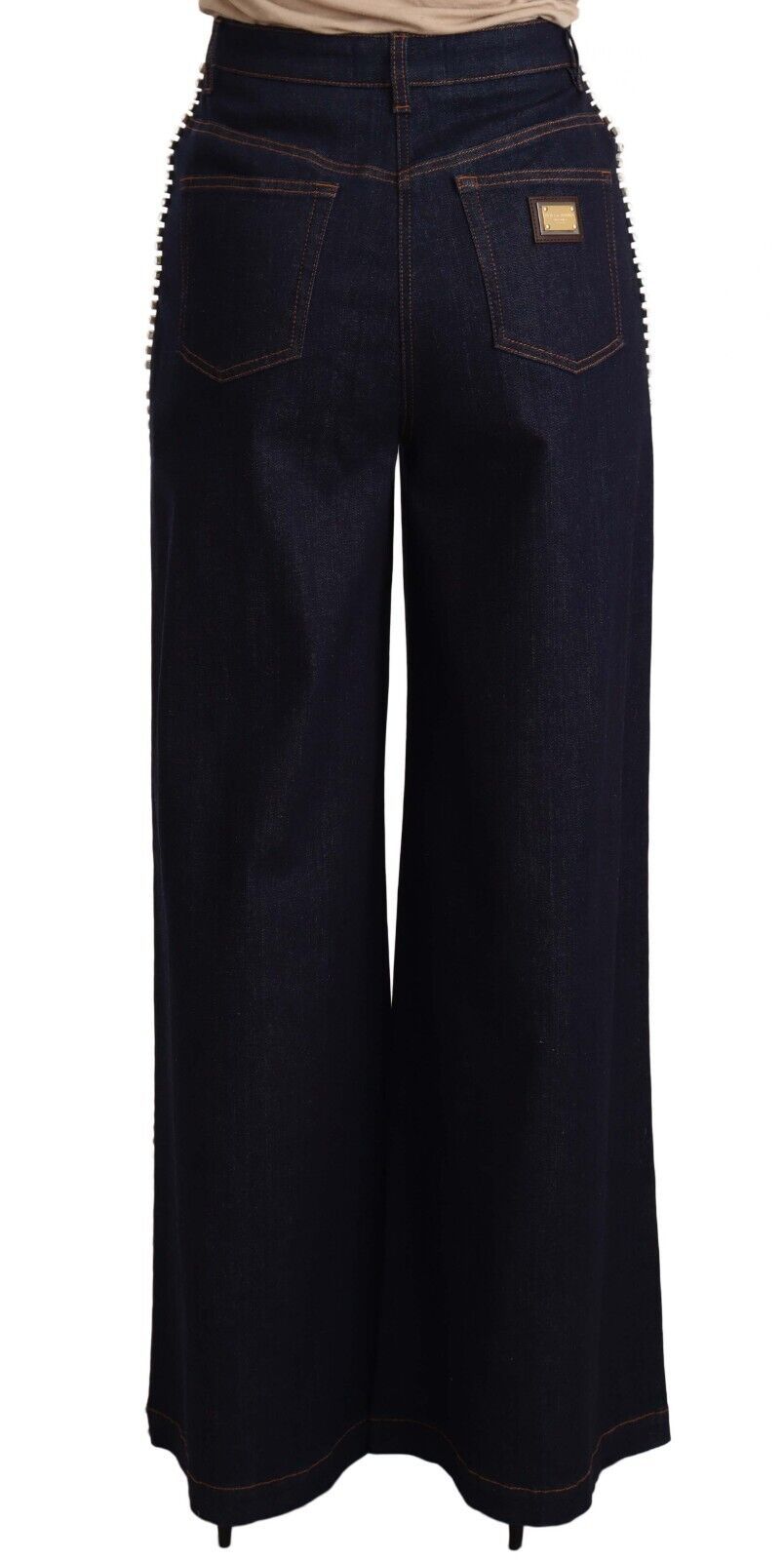 Dolce & Gabbana Dark Blue Crystal Embellished Flare Jeans