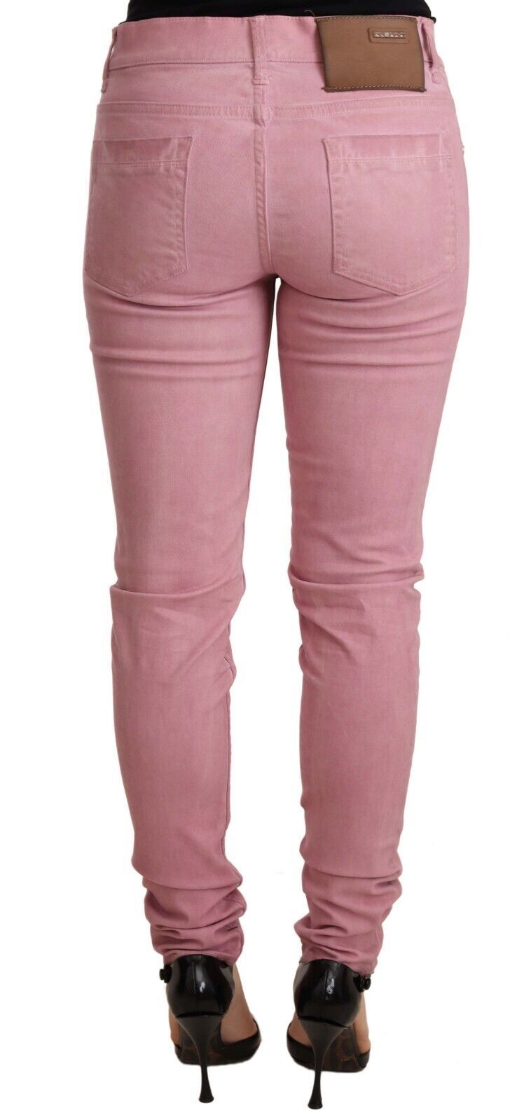 Acht Pink Cotton Slim Fit Women Denim Skinny Pants