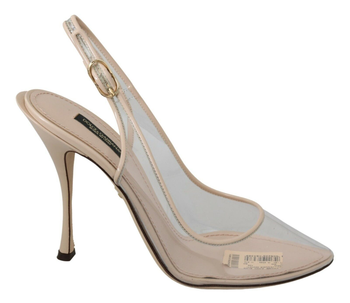 Dolce & Gabbana Slingback PVC Beige Clear High Heels Shoes