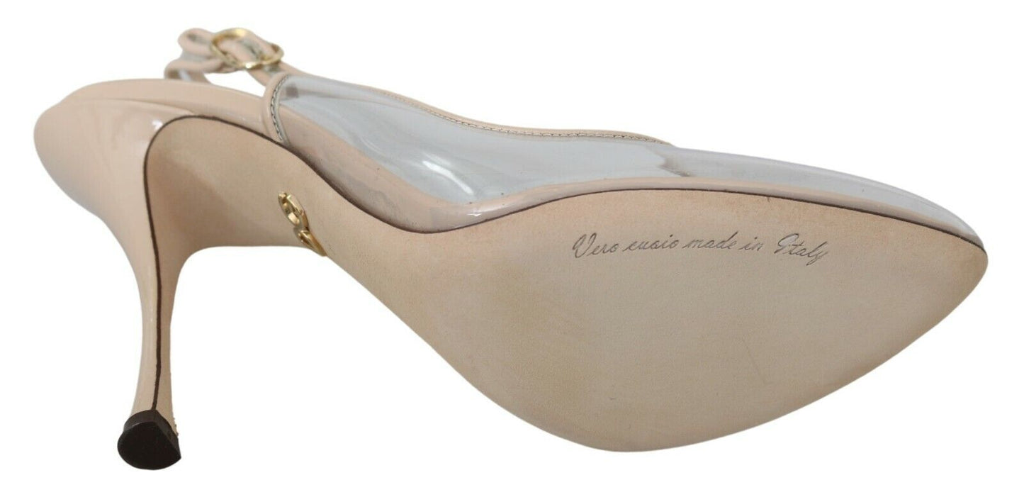 Dolce & Gabbana Slingback PVC Beige Clear High Heels Shoes