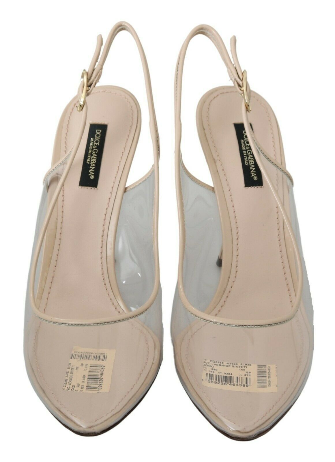 Dolce & Gabbana Slingback PVC Beige Clear High Heels Shoes