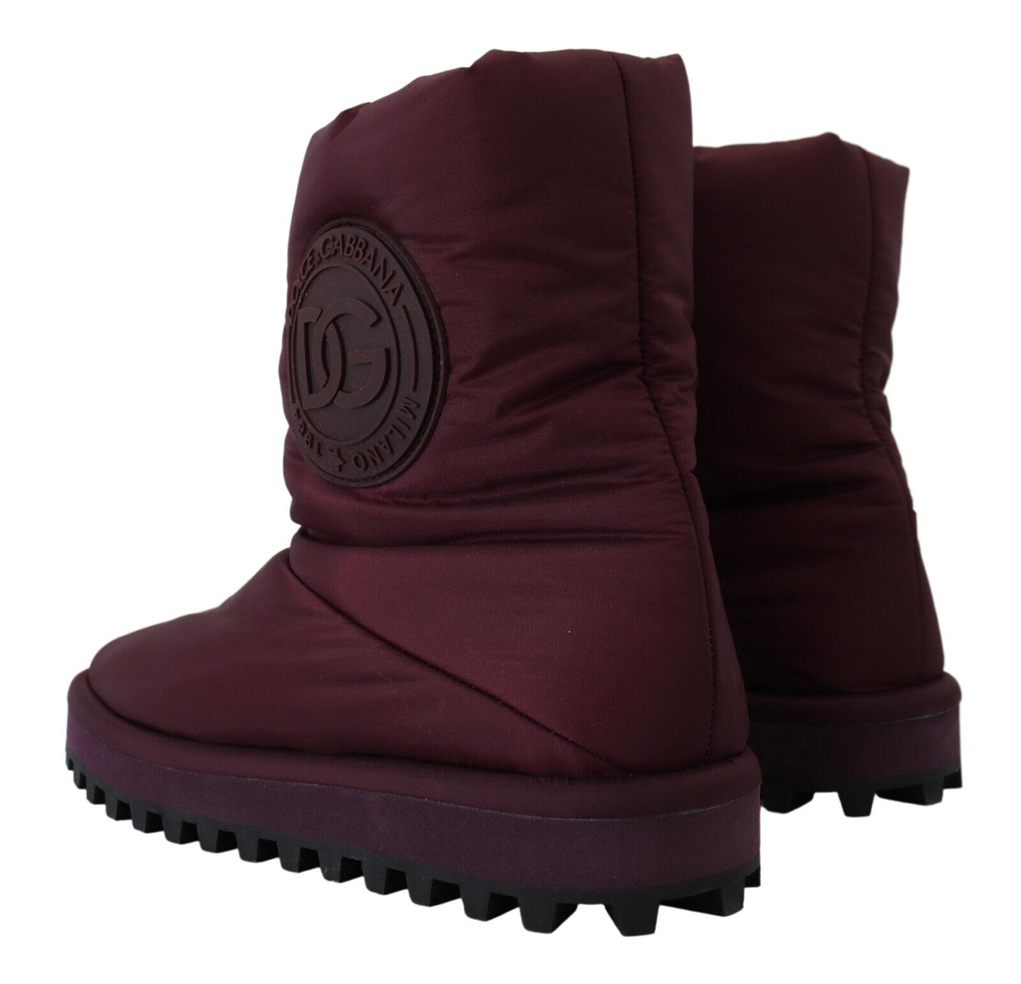 Dolce & Gabbana Bordeaux Nylon Boots Padded Mid Shoes