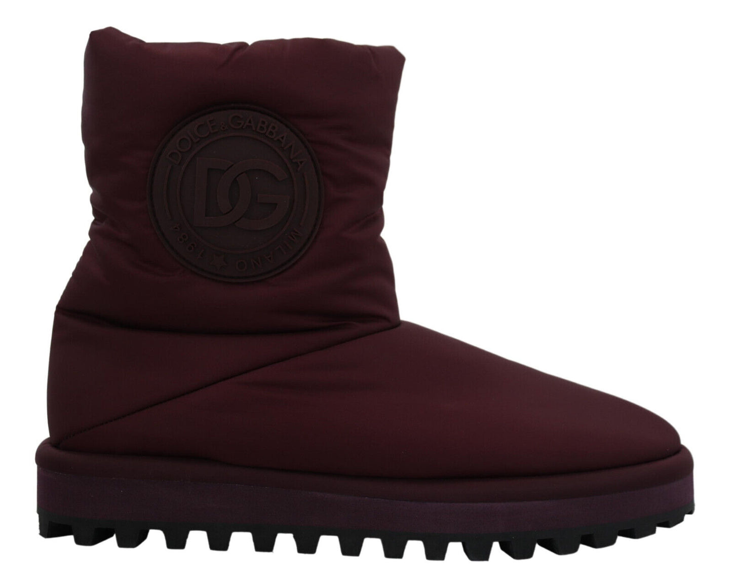 Dolce & Gabbana Bordeaux Nylon Boots Padded Mid Shoes