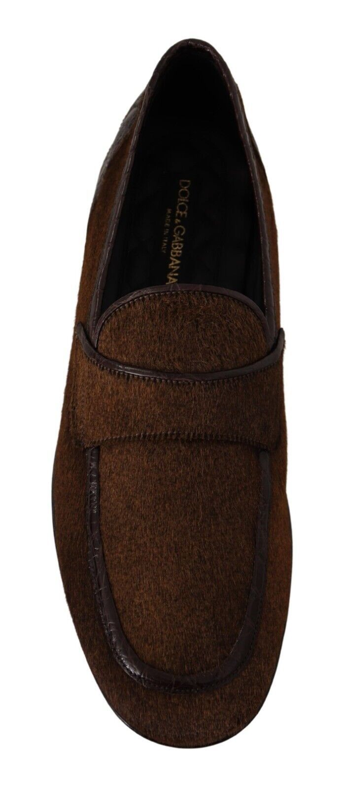 Dolce & Gabbana Brown Exotic Leather Mens Slip On Loafers Shoes