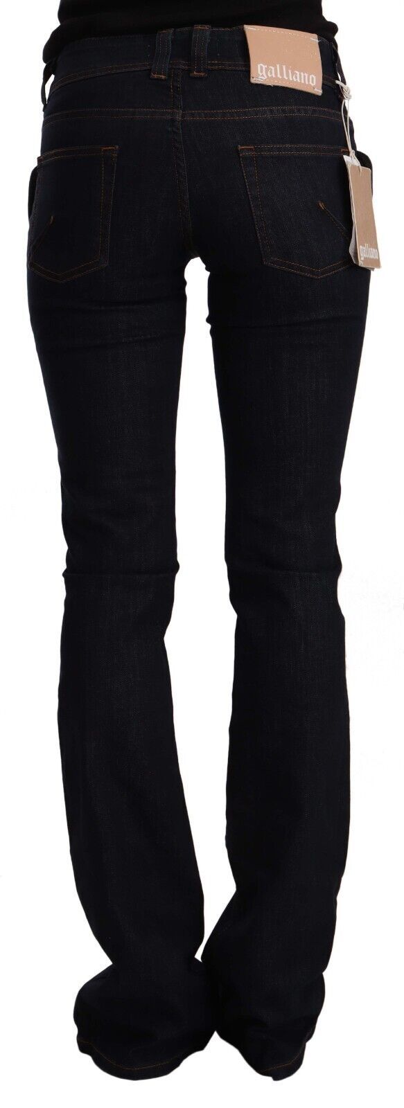 John Galliano Black Mid Waist Cotton Women Denim Flared Jeans