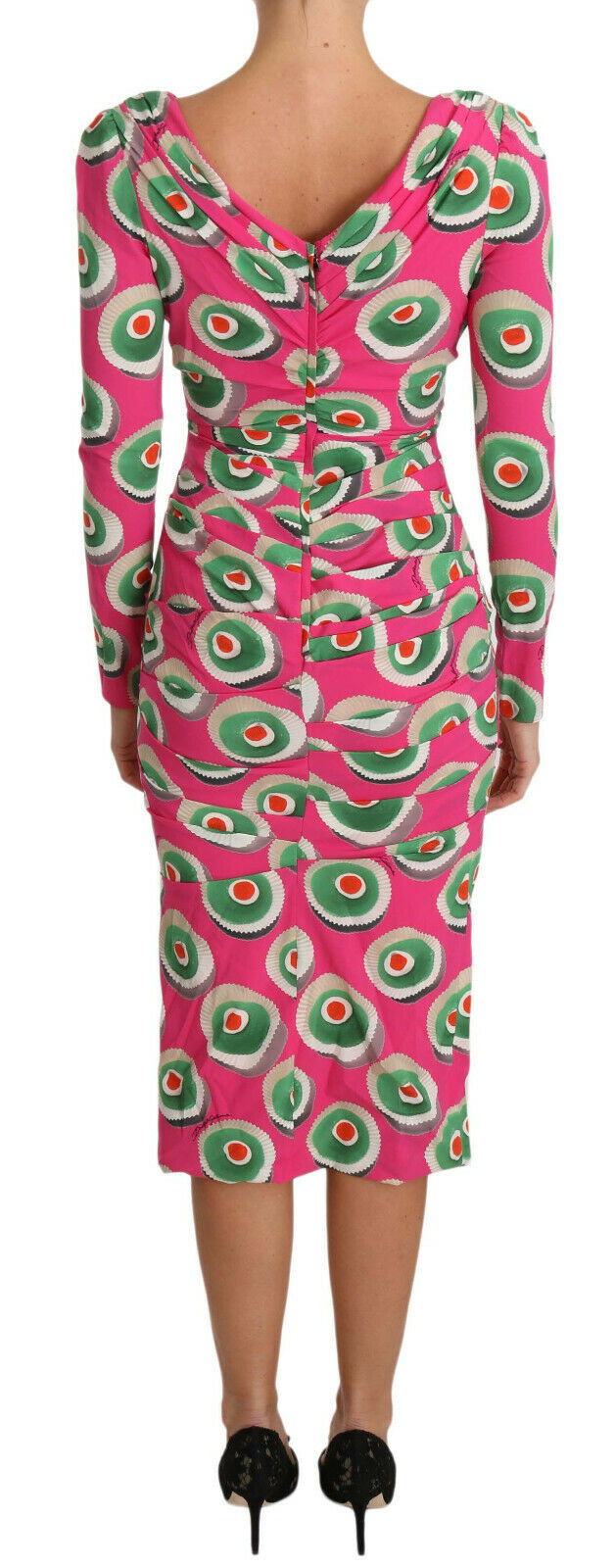 Dolce & Gabbana Pink Silk Cup Cake Sheath Stretch  Dress