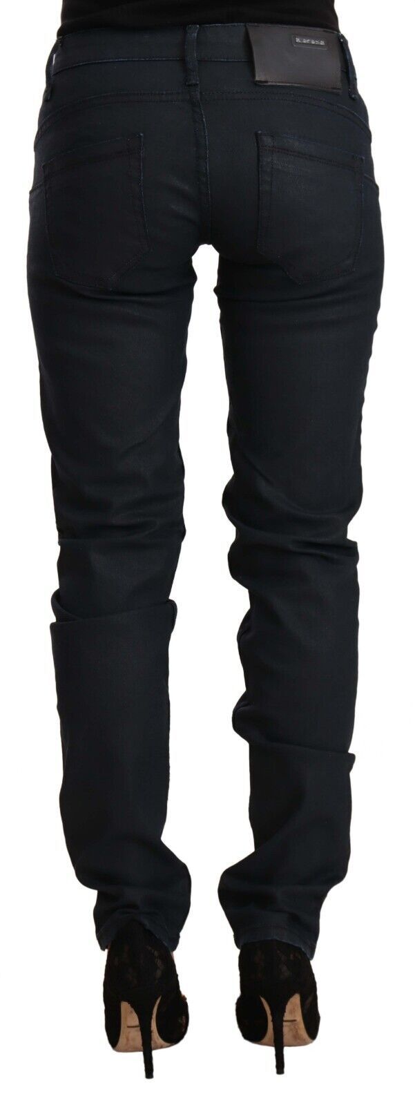 Acht Black Cotton Low Waist Slim Fit Denim Jeans