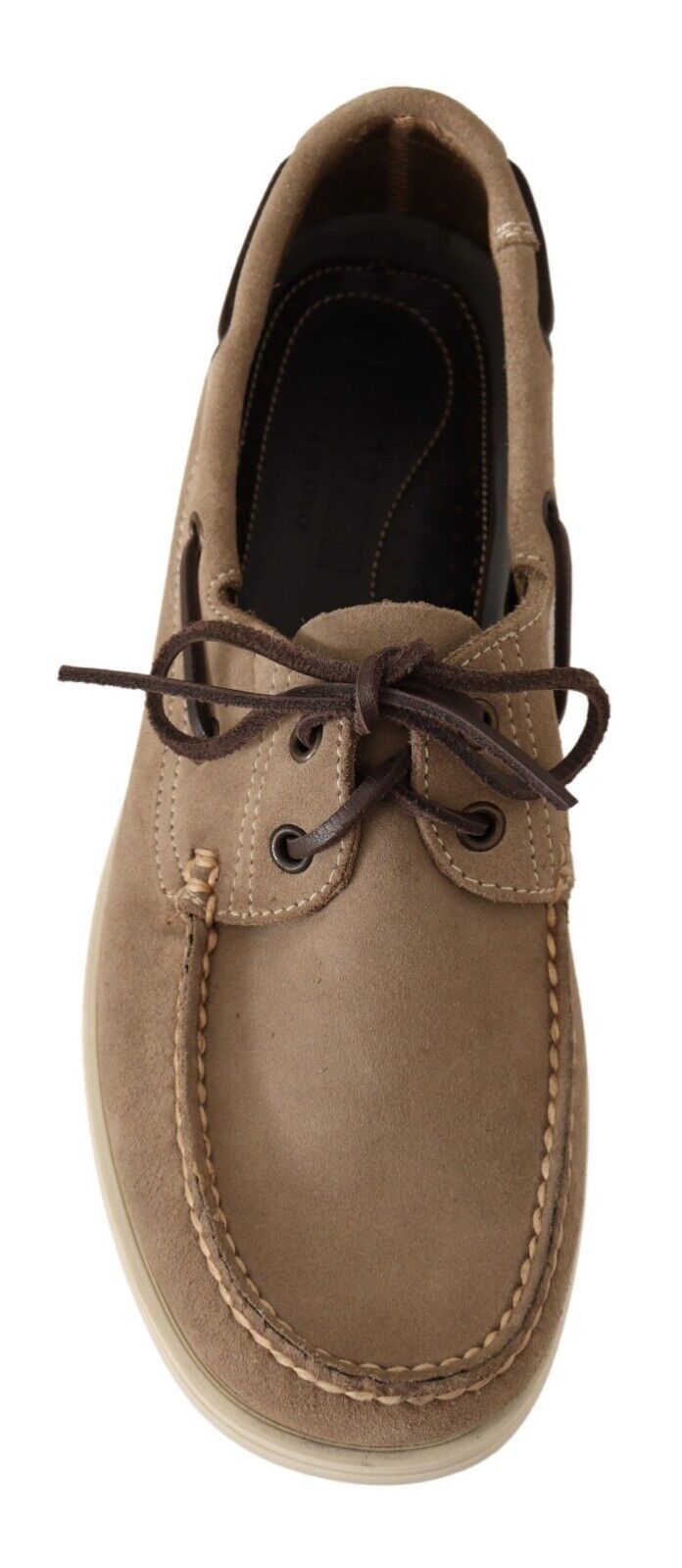 Pollini Beige Suede Low Top Mocassin Loafers Casual Men Shoes