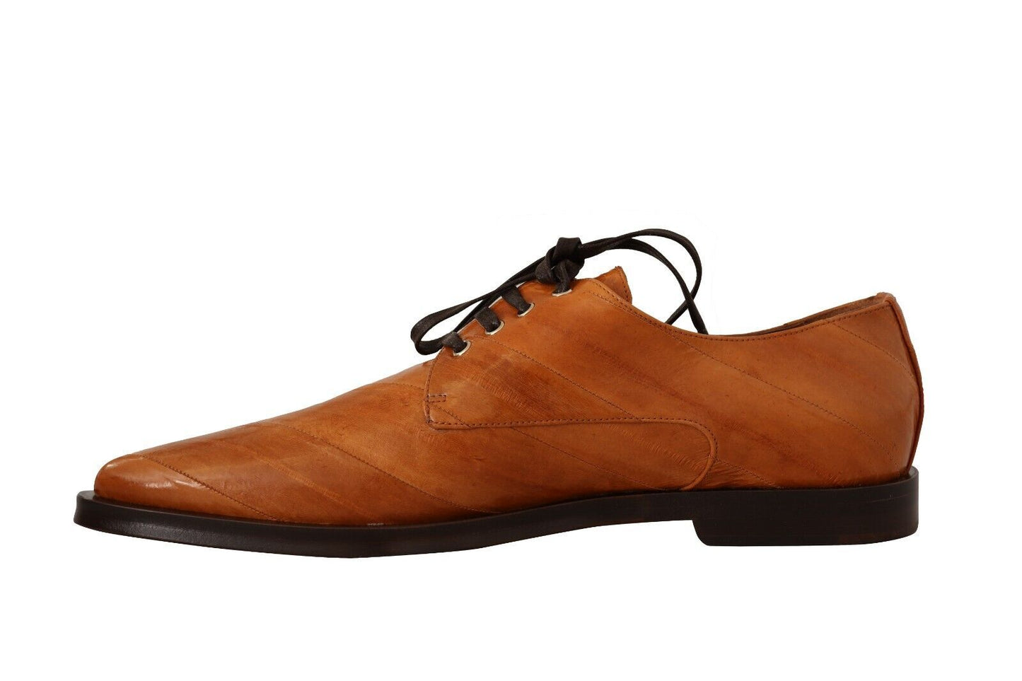 Dolce & Gabbana Brown Eel Leather Lace Up Formal Shoes