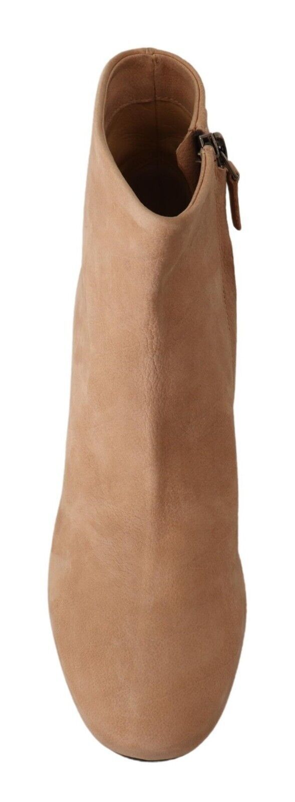 DEL CARLO Beige Suede Leather Mid Heels Pumps Boots Shoes