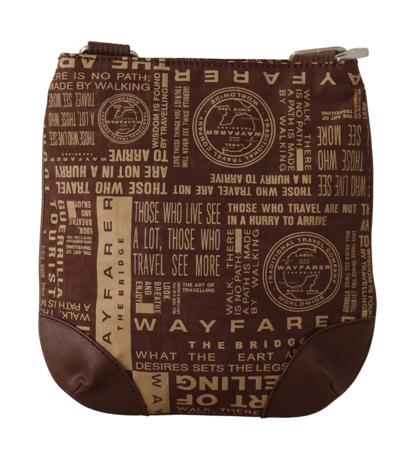 WAYFARER Brown Printed Logo Shoulder Crossbody Purse Bag