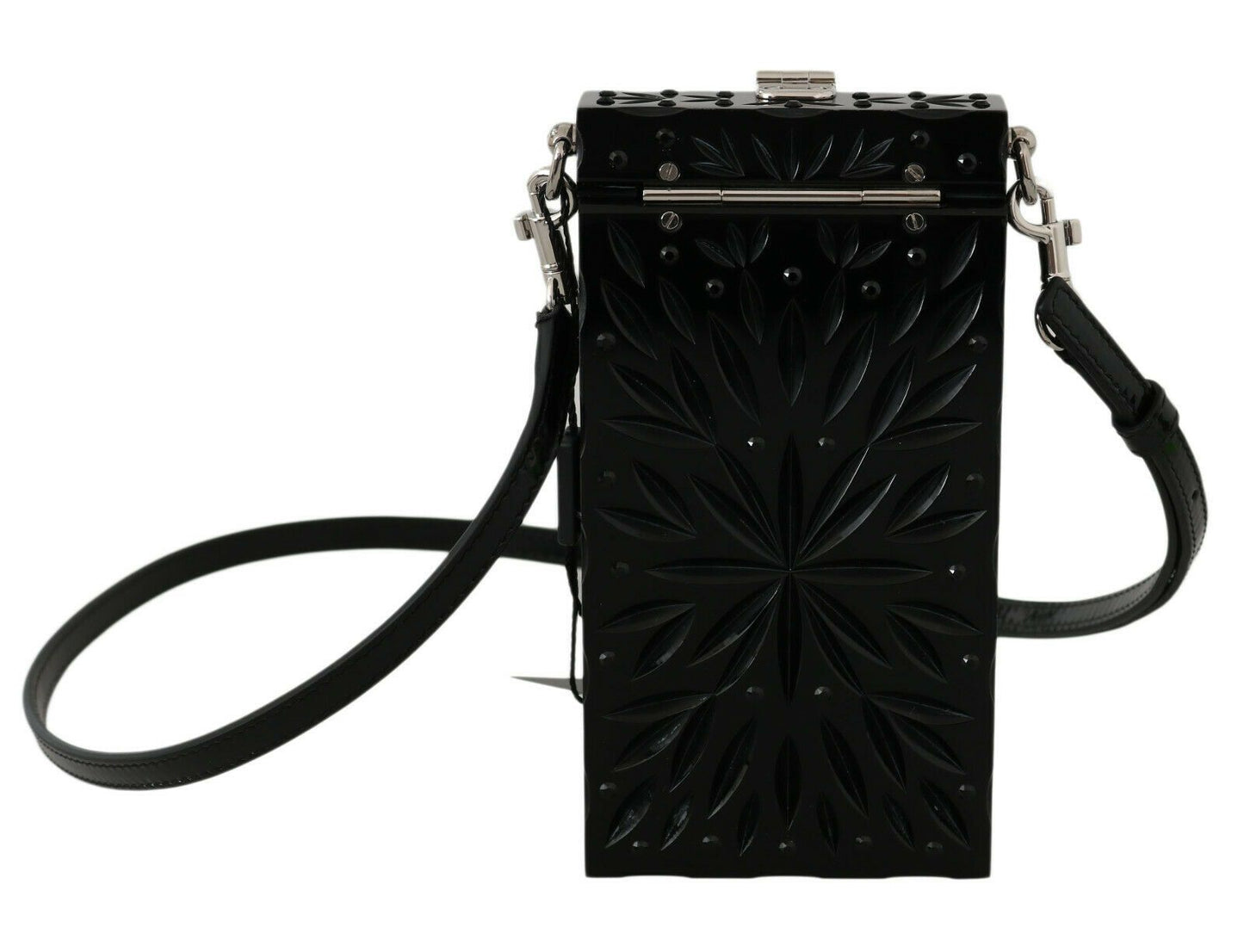 Dolce & Gabbana Black Crystal Plexiglass Cross Cigarette Case Holder