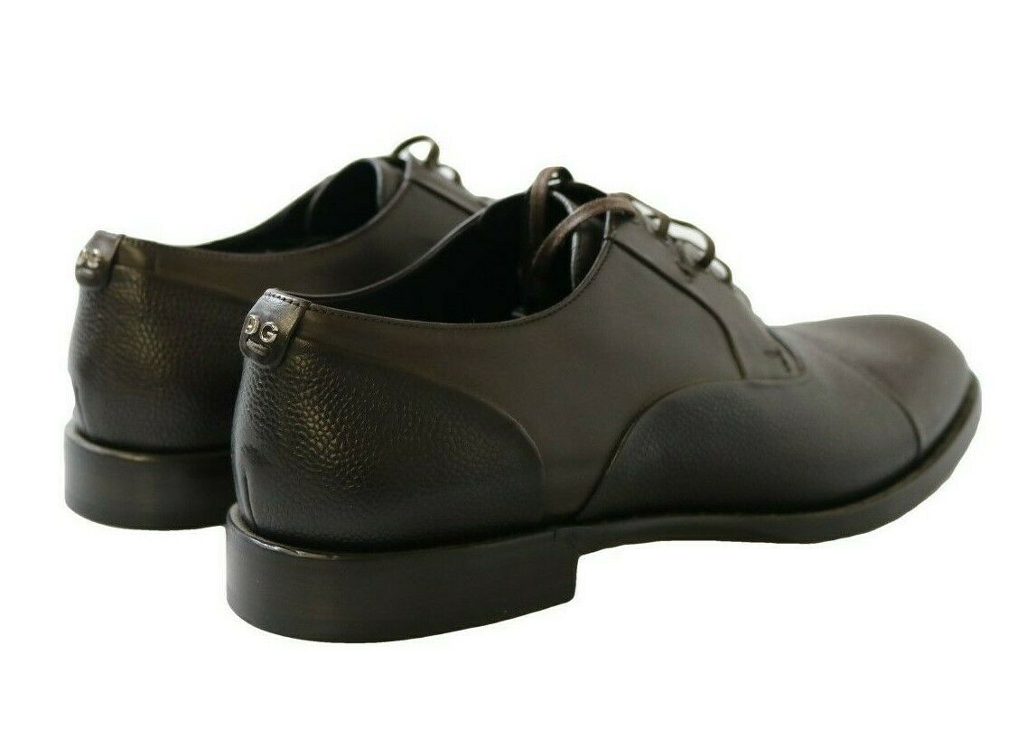 Dolce & Gabbana Brown Leather Laceups Dress Mens Shoes