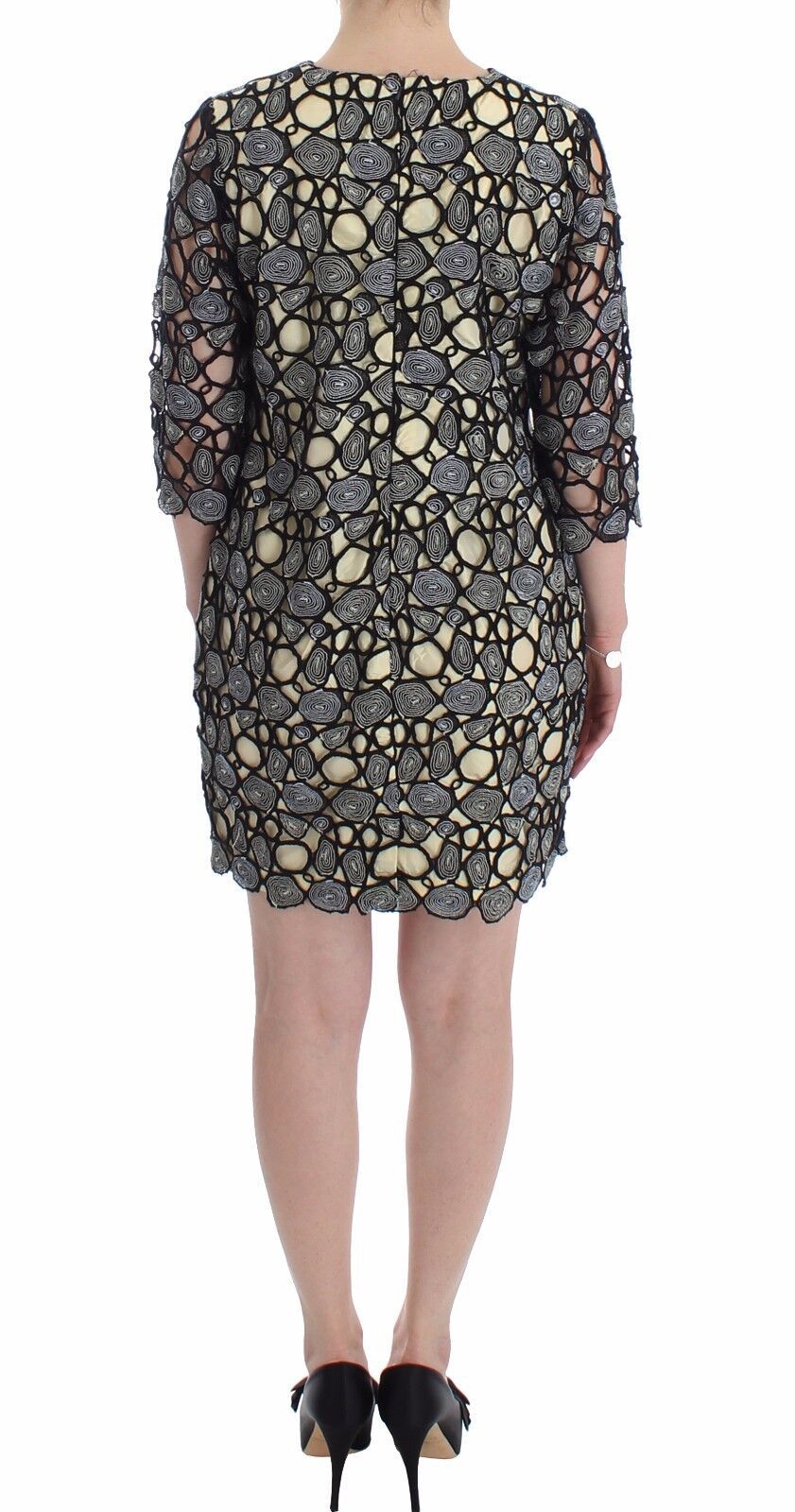 Lanre Da Silva Ajayi Black Cream Sheath Dress Shift Mini Dress