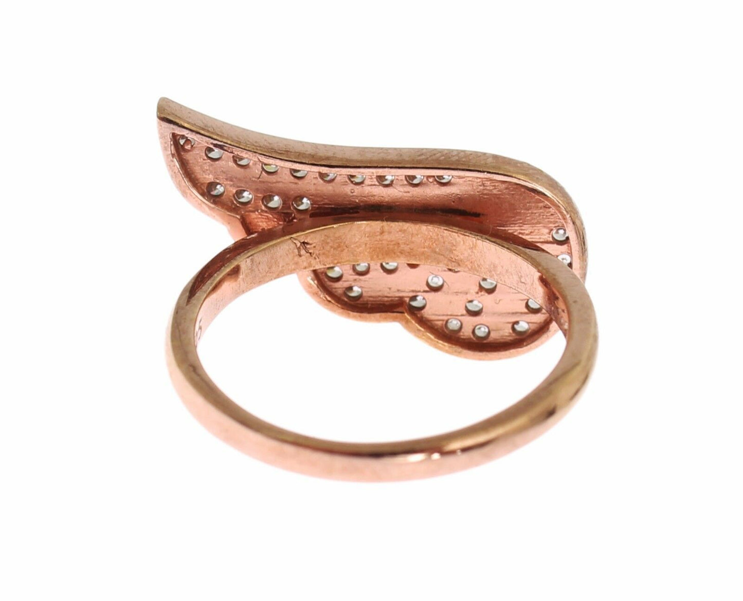 Nialaya Pink Gold 925 Silver Womens Clear CZ Ring