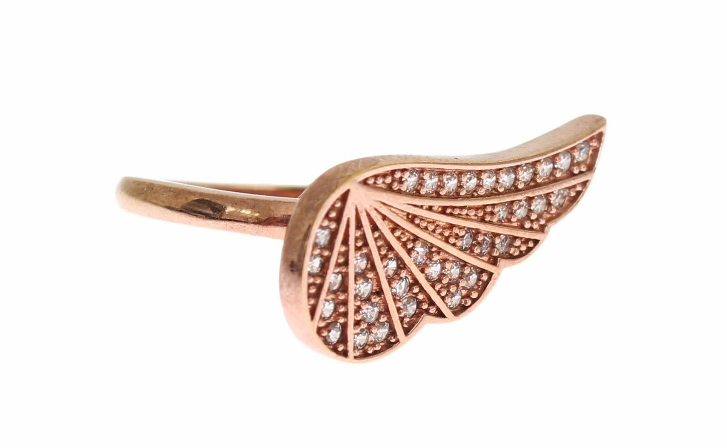 Nialaya Pink Gold 925 Silver Womens Clear CZ Ring