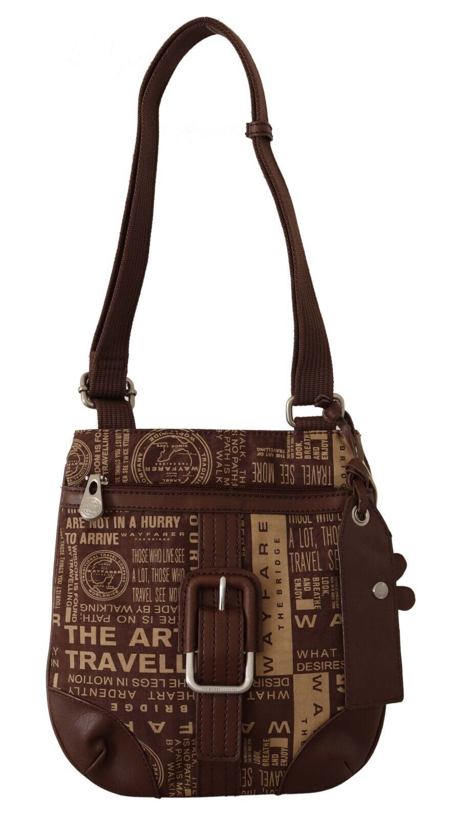 WAYFARER Brown Printed Logo Shoulder Crossbody Purse Bag