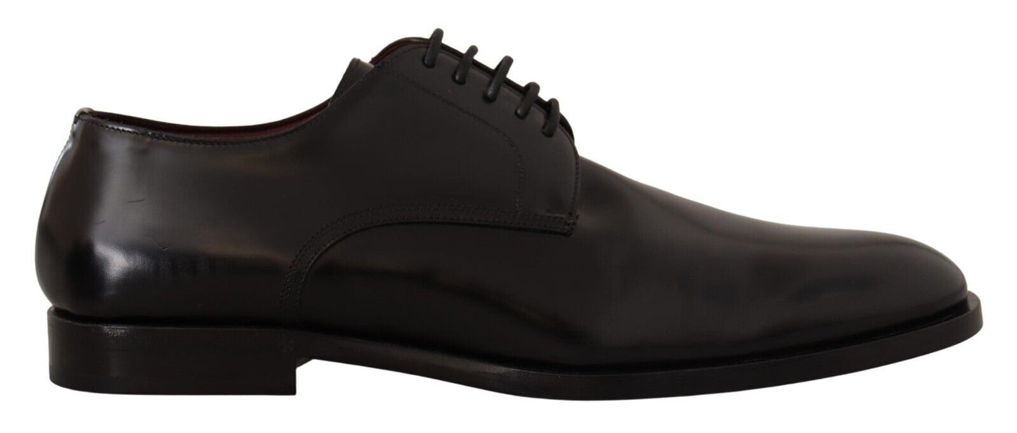 Dolce & Gabbana Black Leather Lace Up Formal Derby Shoes