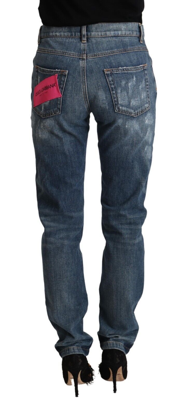 Dolce & Gabbana Blue Distressed Denim BOYFRIEND Skinny Jeans