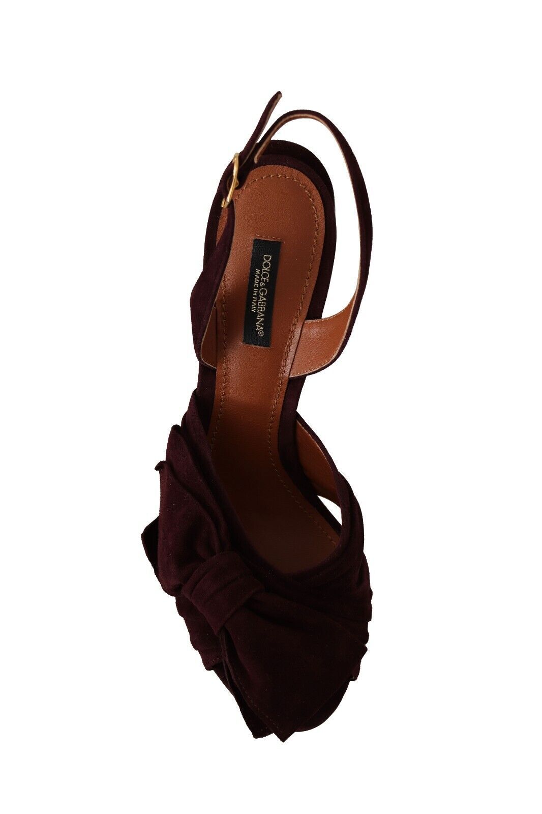 Dolce & Gabbana Dark Purple Suede Ankle Strap Sandals Shoes