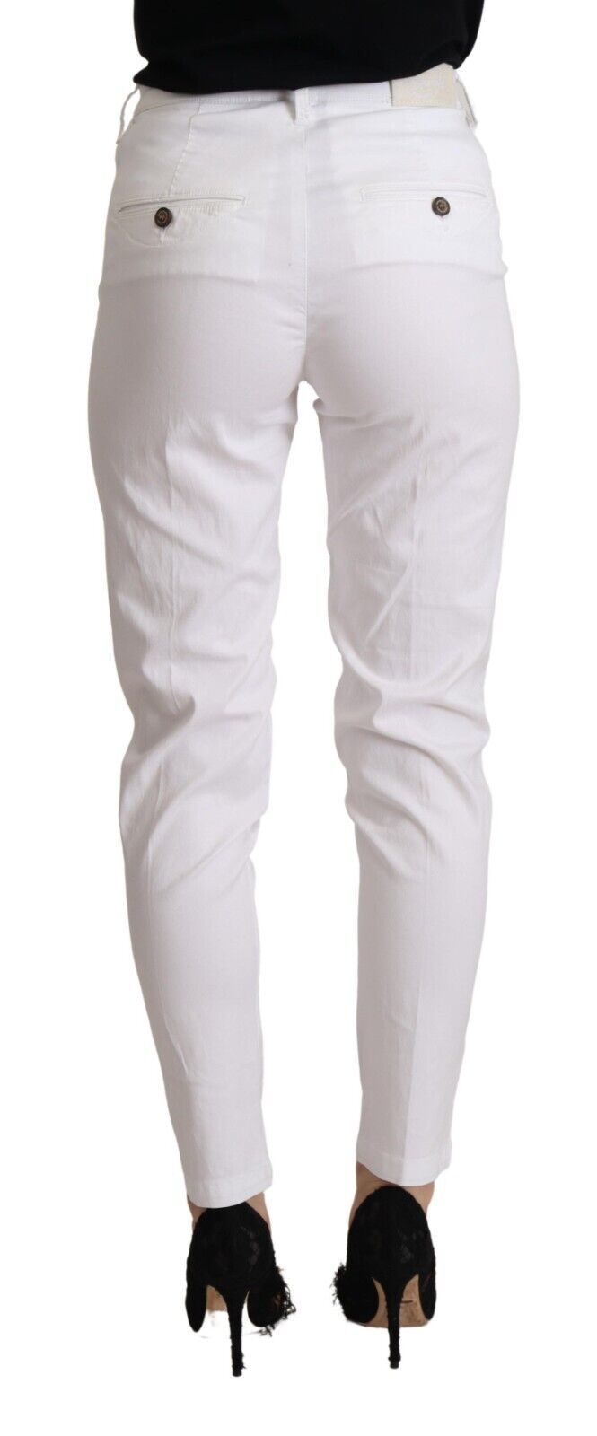 Jacob Cohen White Mid Waist Lyocell Skinny Cropped Pants