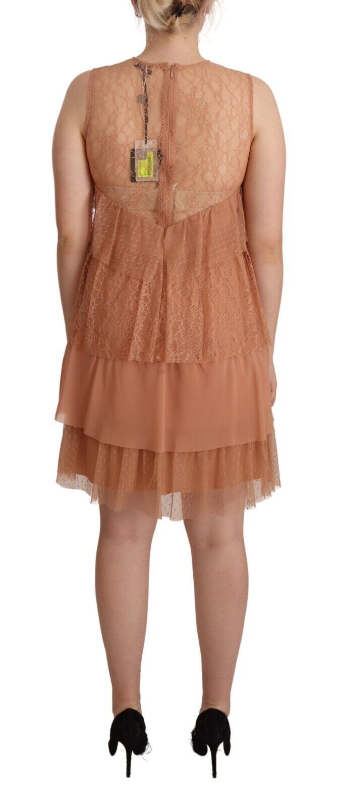 Liu Jo Pink Lace Sleeveless Mini Shift Layered Dress