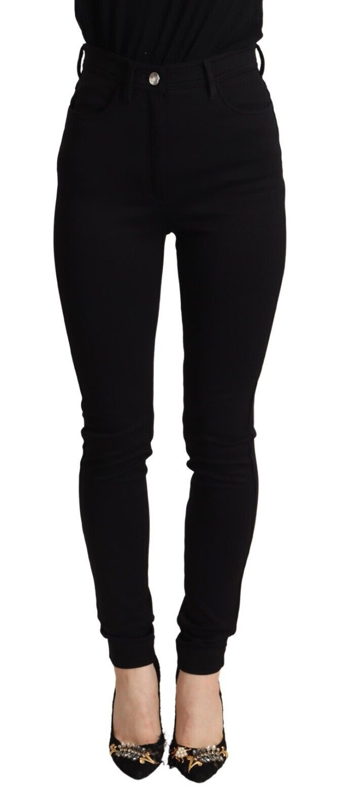 Dolce & Gabbana Black High Waist Skinny Slim Fit Pants