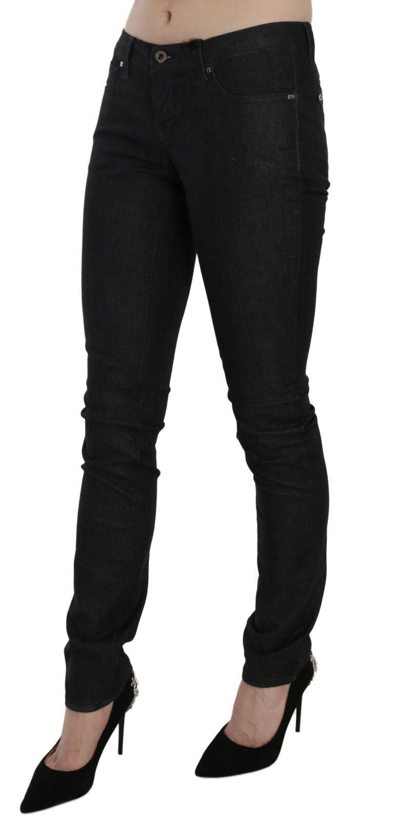 Costume National Black Low Waist Skinny Casual Denim Jeans