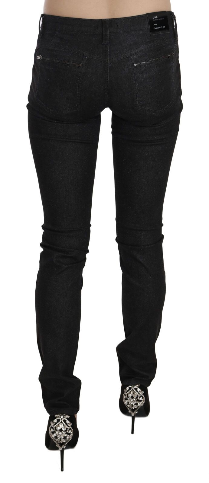 Costume National Black Low Waist Skinny Casual Denim Jeans