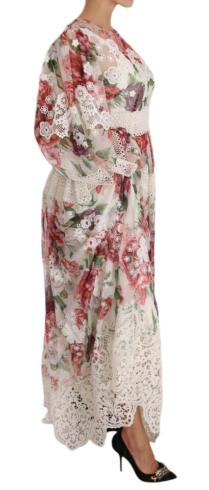 Dolce & Gabbana Multicolor Floral Silk Maxi A-Line Shift Dress