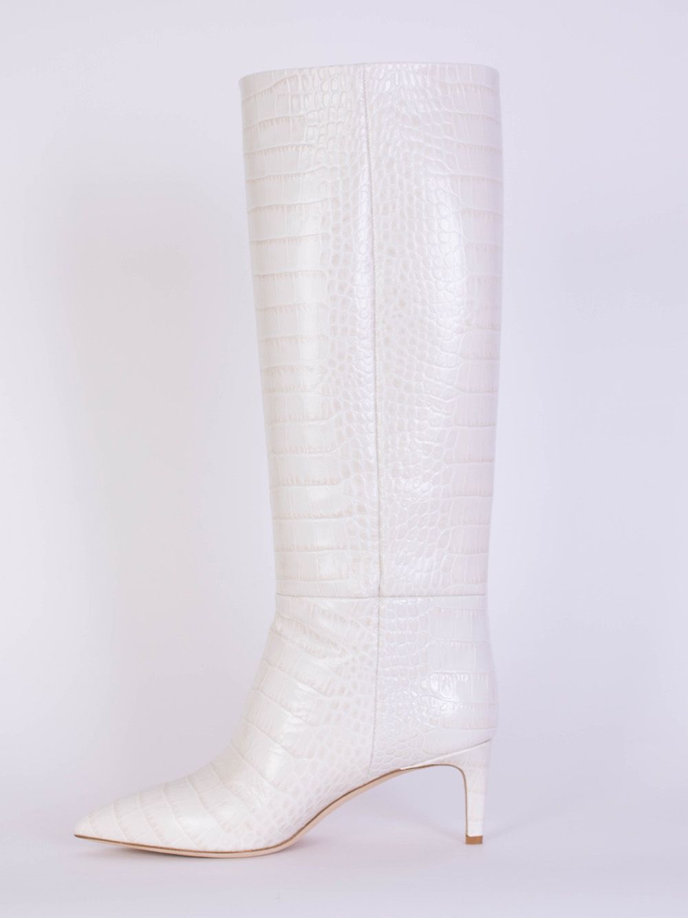 Paris Texas Croco Leather Print Stiletto 60 Boot in Ivory