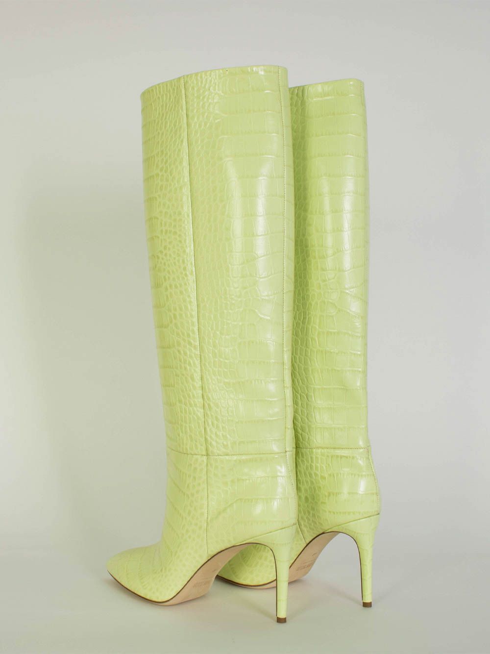 Paris Texas Croco Leather Print in Lime Stiletto 85 Boot